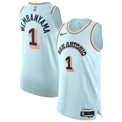 Men's San Antonio Spurs Victor Wembanyama Light Blue 2024/25 Player Jersey - City Edition