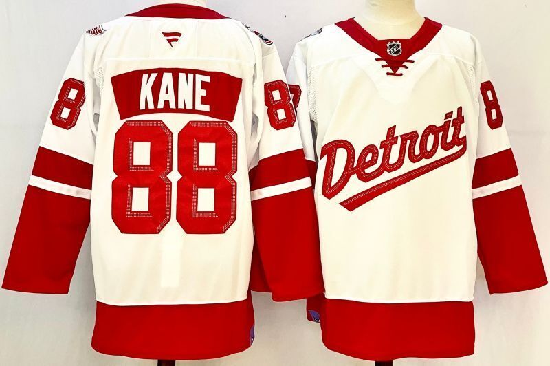 Men's Detroit Red Wings Patrick Kane #88  White Player Game Jersey