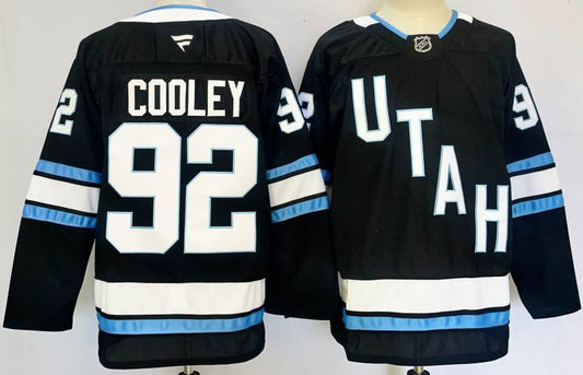 Men's Utah Mammoth Logan Cooley #92 Black Player Game Jersey