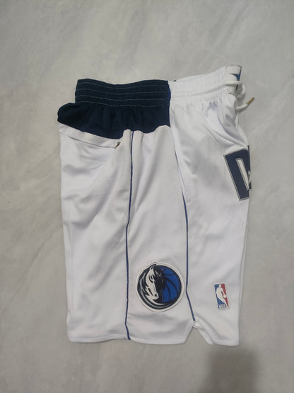 JUST DON Dallas Mavericks White Pocket Shorts