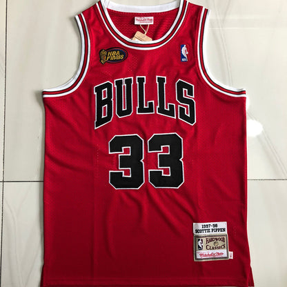 Chicago Bulls  Scottie Pippen 33 Red Thorwback Jersey