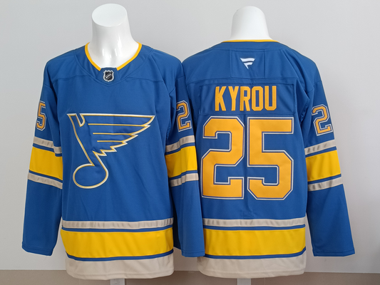 Men's St. Louis Blues Jordan Kyrou #25 Blue Breakaway Player Jersey