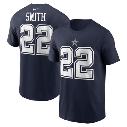 Men's Dallas Cowboys Emmitt Smith Nike Navy Retired Player Name & Number T-Shirt