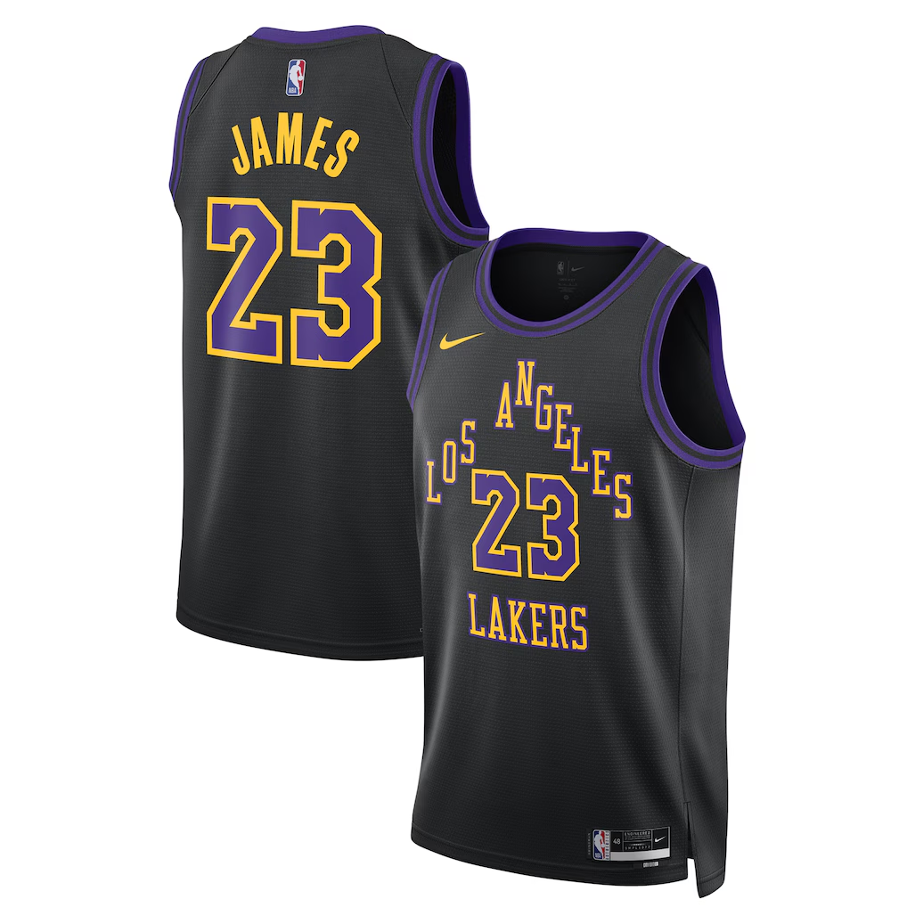 Los Angeles Lakers LeBron James Nike Black 2025/26 Swingman Jersey - City Edition