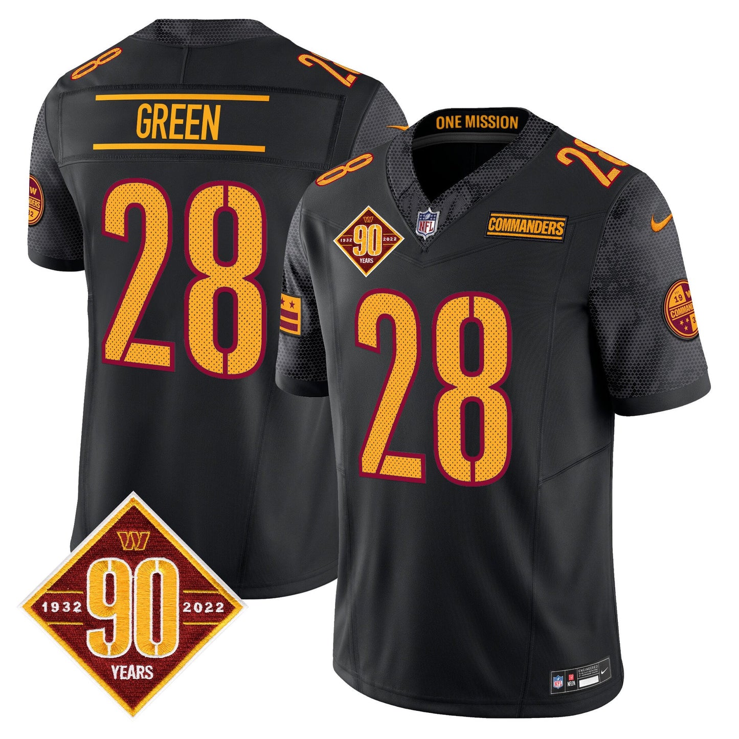 Men’s Washington Commanders 90th Anniversary Vapor Limited Jersey V4 – All Stitched