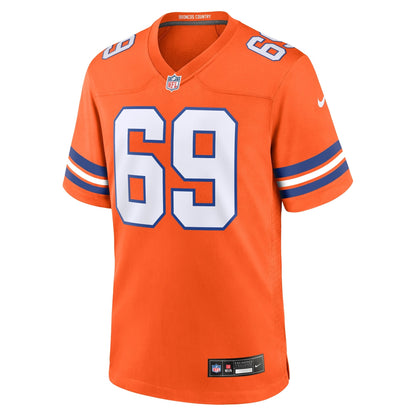 Mark Schlereth Denver Broncos Nike Mile High Collection 1977 Throwback Retired   Game Jersey - Orange