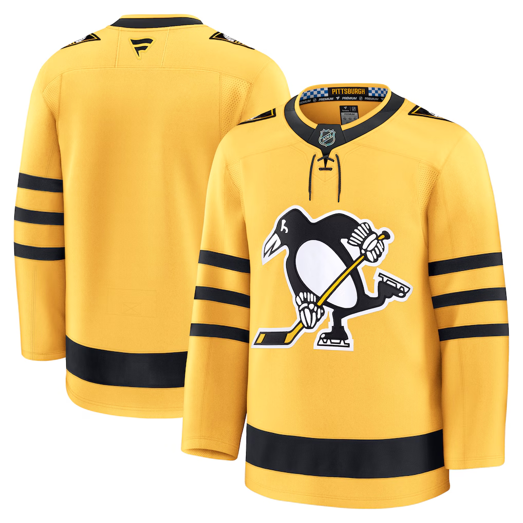 Men's Pittsburgh Penguins Gold Alternate Premium Blank Jersey
