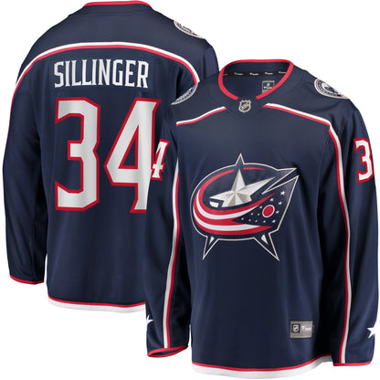 Cole Sillinger Columbus Blue Jackets   Home Breakaway  Jersey - Navy