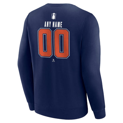 Men's Edmonton Oilers Navy 2025 Stanley Cup Final Custom Fleece Pullover Sweatshirt