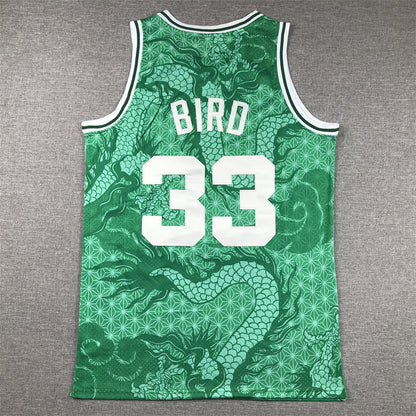 Boston Celtics Larry Bird #33 "Year of the Dragon" 1985-86 Throwback Jersey — Embroidered