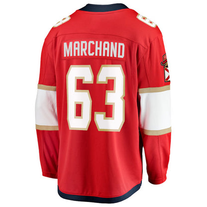 Men's Florida Panthers Brad Marchand Fanatics Red 2025 Stanley Cup Final Home Breakaway Player Jersey
