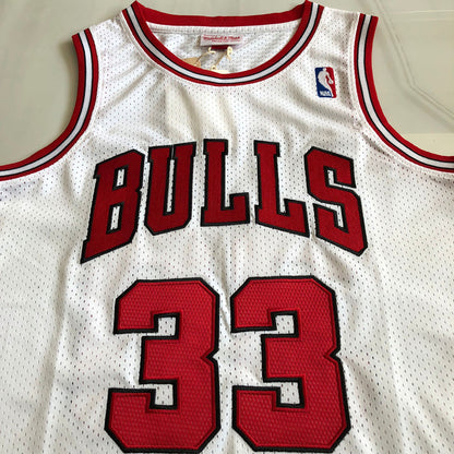 Chicago Bulls Scottie Pippen 33 White Thorwback Jersey