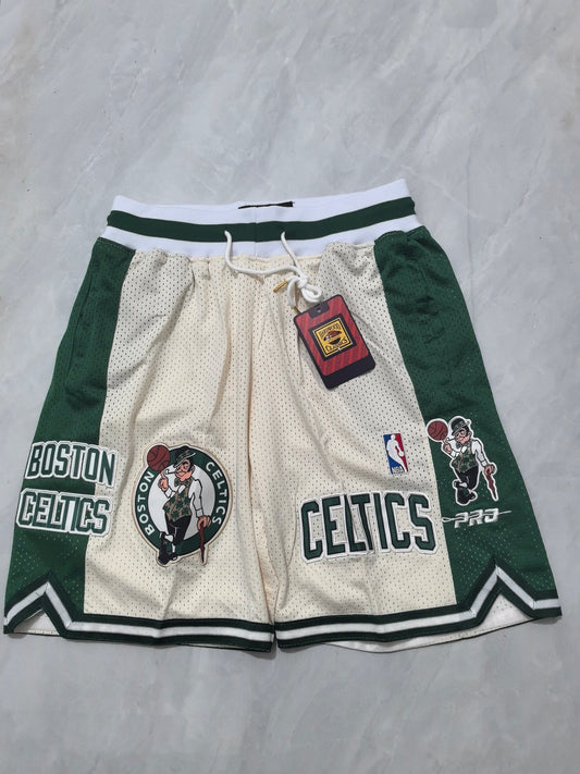 Boston Celtics Off-White Pocket Shorts