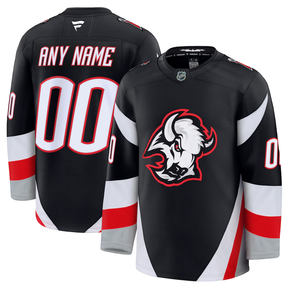 Men's Buffalo Sabres  Black Alternate Premium Custom Jersey
