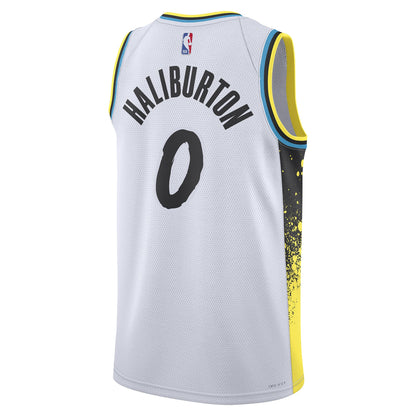 Unisex Indiana Pacers Tyrese Haliburton White 2024/25 Swingman Jersey - City Edition