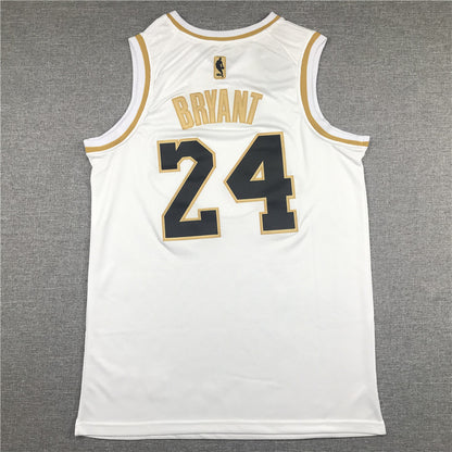 Kobe Bryant #24 Los Angeles Lakers "White & Gold" City Edition Swingman Jersey - Embroidered