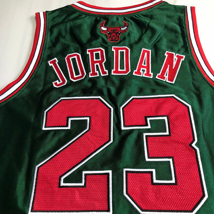 Michael Jordan Chicago Bulls Jersey 23 Green -Retro Dense Embroidery