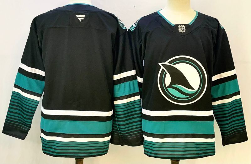 Men's San Jose Sharks Black Blank Player Jersey