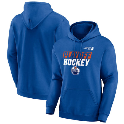Men's Edmonton Oilers Fanatics Royal 2025 Stanley Cup Playoffs Breakout Fleece Pullover Hoodie