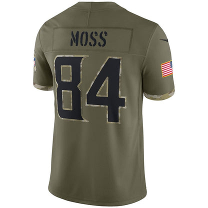 Randy Moss Minnesota Vikings 2022 Salute To Service Retired Player Limited Jersey - Olive
