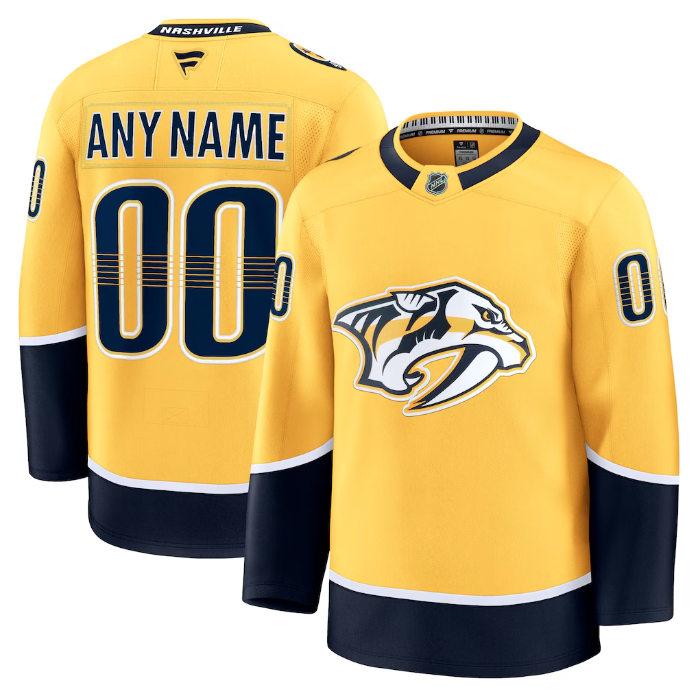 Men's Nashville Predators  Gold Home Premium Custom Jersey