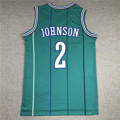 Charlotte Hornets Larry Johnson #2 1992-93 Throwback - Embroidered Jersey