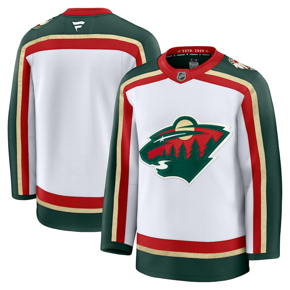 Men's Minnesota Wild  White 25th Anniversary Premium Blank Jersey