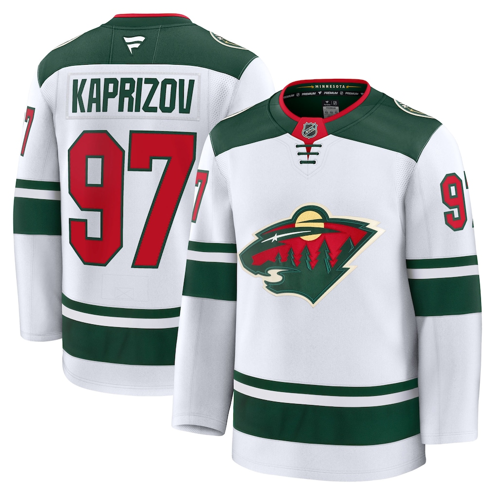 Men's Minnesota Wild Kirill Kaprizov #97  White Away Premium Jersey