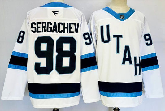 Men's Utah Mammoth Mikhail sergachev #98 White Player Game Jersey