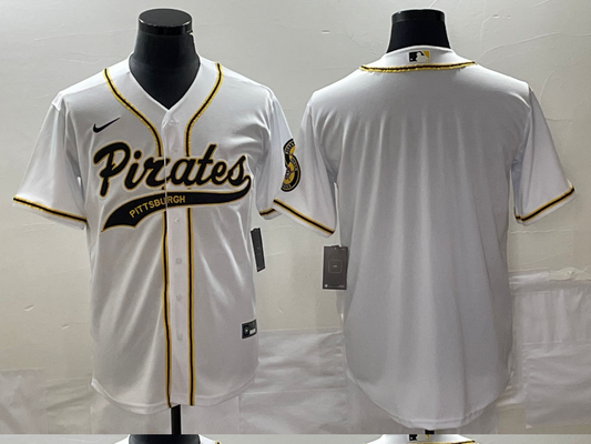 Men's Pittsburgh Pirates White Blank Replica Jersey Joint Edition