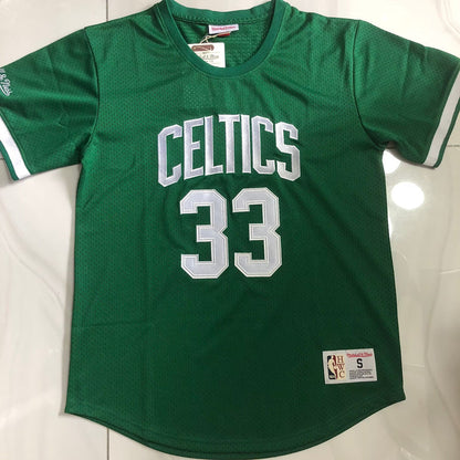 Mitchell Ness Unisex Boston Celtics 33 Larry Bird Green T-Shirts