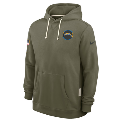 Men's Los Angeles Chargers Nike Olive 2025 Salute to Service Sideline Standard Issue Dri-FIT Hoodie
