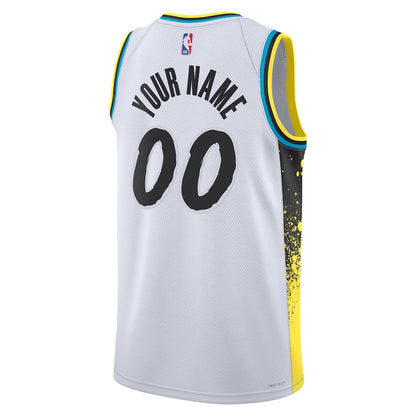 Unisex Indiana Pacers White 2024/25 Custom Swingman Jersey - City Edition