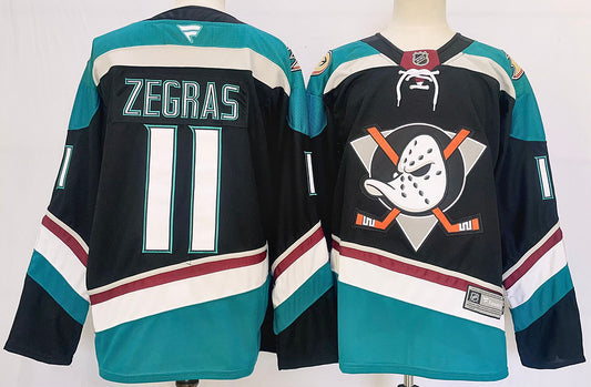 Men's Anaheim Ducks Trevor Zegras #11 Black Game jersey