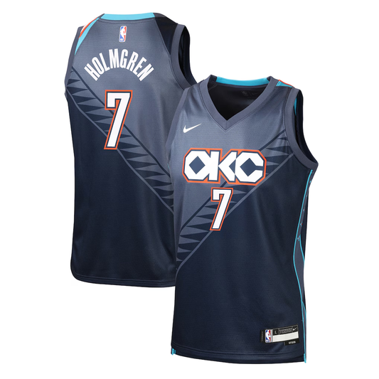 Youth Oklahoma City Thunder Chet Holmgren Nike Navy 2025/26 City Edition Swingman Jersey