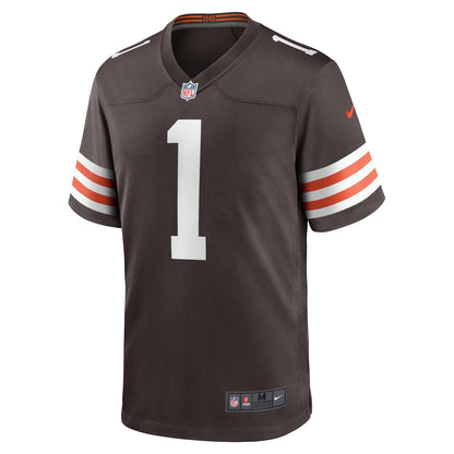 Number 1 Groom Cleveland Browns Nike Game Jersey - Brown