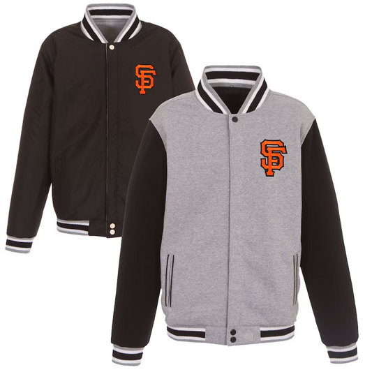 Men's San Francisco Giants JH Design Reversible Fleece Full-Snap Jacket