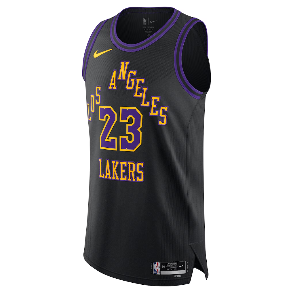 Los Angeles Lakers LeBron James Black 2025/26 Player Jersey - City Edition