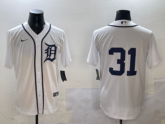 Men's Detroit Tigers Riley Greene #31 White Player Jersey
