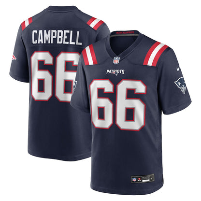 Men's New England Patriots Will Campbell Nike Navy 2025 NFL Draft First Round Pick Game Jersey
