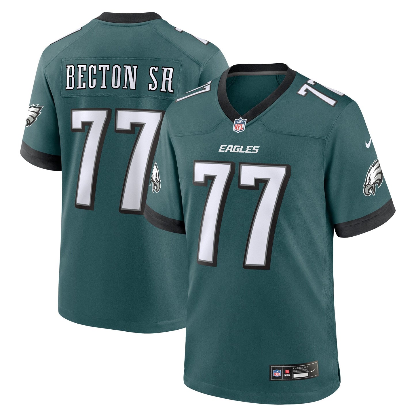 Mekhi Becton Sr. Philadelphia Eagles Nike Game Jersey - Midnight Green