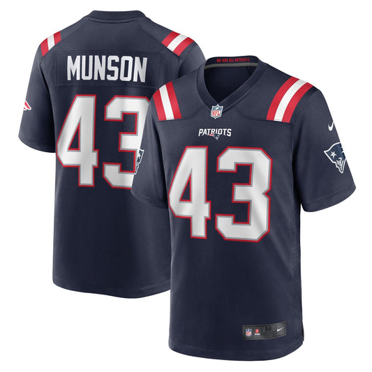 Calvin Munson New England Patriots Nike Home Game   Jersey - Navy