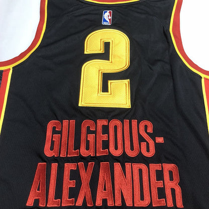 Shai Gilgeous-Alexander Oklahoma City Thunder Black Embroidered  Jersey