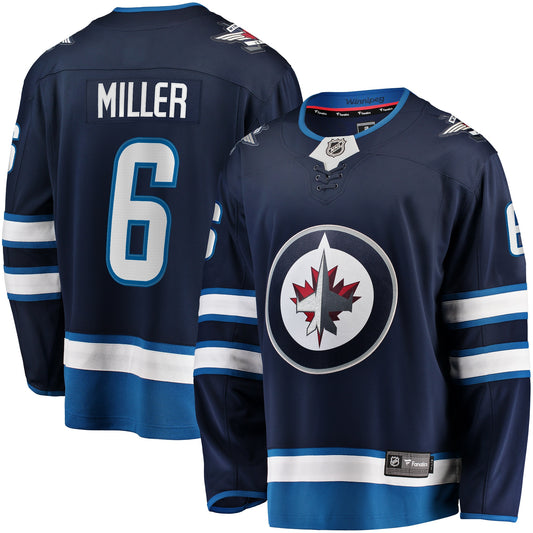 Men's Winnipeg Jets Colin Miller Fanatics Navy Home Premier Breakaway Jersey
