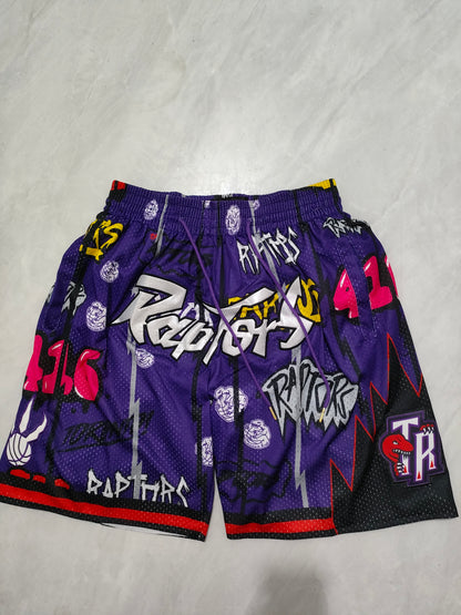 Toronto Raptors Purple Graffiti Pocket Shorts
