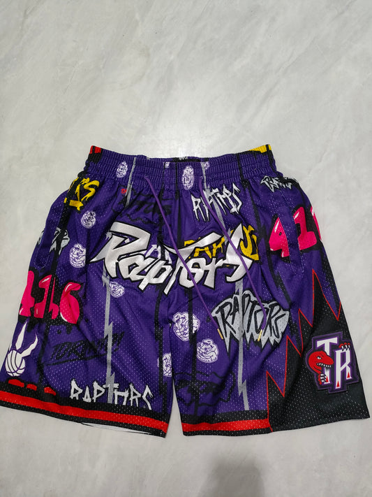 Toronto Raptors Purple Graffiti Pocket Shorts