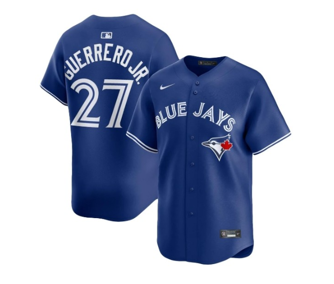 Men's Toronto Blue Jays Vladimir Guerrero Jr. #27 Blue Canada Day Replica Jersey