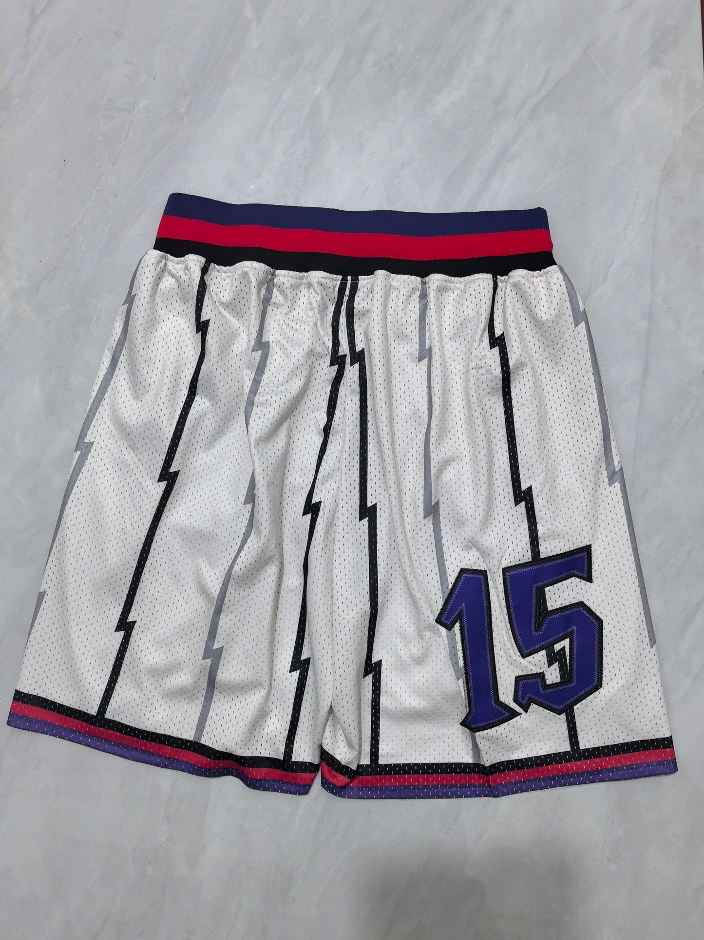 Toronto Raptors white retro pocket shorts