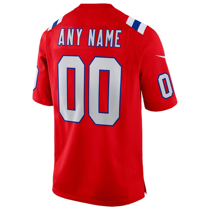 Men's New England Patriots Nike Red Super Bowl LX Patch Custom Game Jersey
