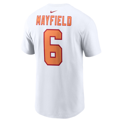 Men's '76 Tampa Bay Buccaneers Baker Mayfield Nike White 50th Season Name & Number T-Shirt